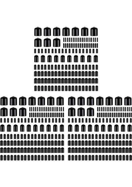 480PCS Çeşitli Boyutta Kauçuk Uç Kapaklar, Esnek Vidalı Iplik Koruyucu Kapaklar Yuvarlak Vinil Cıvata Vidalı Kapaklar 9 Boyutta (Yurt Dışından)