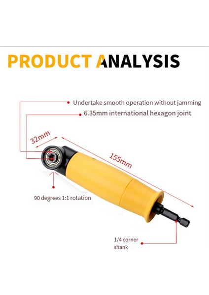 90 Derecelik Tornavida Elektrikli Tornavida Elektrikli Matkap Köşe Uzatma Bağlantı Parçaları Sağ Açılı Tornavida (Yurt Dışından) fiyatları