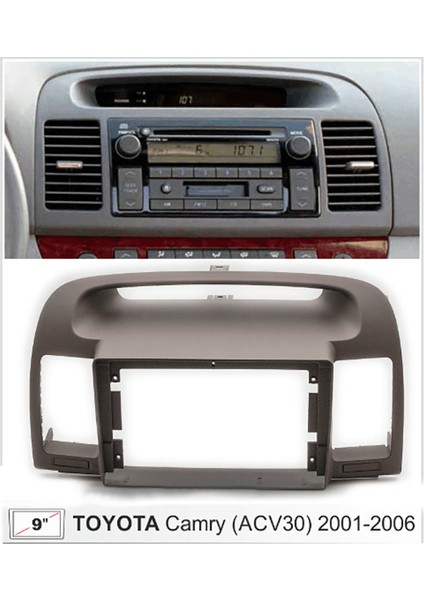 Toyota Camry Için Çift Dın CD DVD Çerçevesi Montaj Için 9 Inç 2din Araba Radyo Gösterge Tablosu Stereo Panel 5 2001-2006 (Yurt Dışından) modelleri