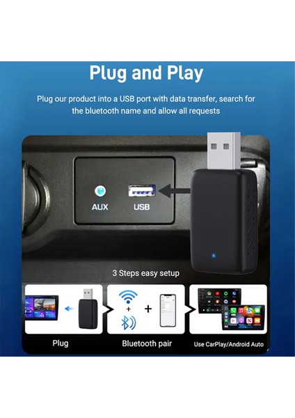 2 In1 Kablosuz Carplay Adaptörü ve Android Otomatik Kablosuz Adaptör Tap ve Oynat Kablosuz Adaptöre Arabalar Için Kablosuz Adaptör (Yurt Dışından) indirimleri