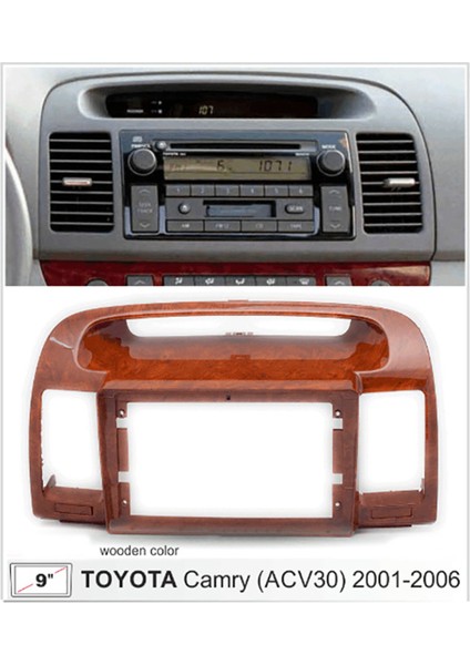 Toyota Camry Için 2x 9 Inç 2din Radyo Gösterge Paneli 5 2001-2006 Araç Paneli Çift Dın CD DVD Çerçevesi Montaj Için Stereo Panel (Yurt Dışından) fırsatları