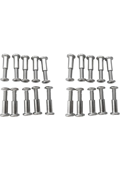 40 Adet Vida Direği 5/16 Inç (8mm) Delik Dia Erkek M6X20MM Kadın M6X18MM Kemer Toka Bağlama Cıvataları Deri Bağlantı Elemanı (Yurt Dışından)