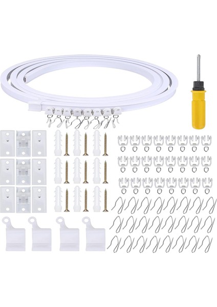 5 Metre Bükülebilir Tavan Perde Rayı, Esnek Tavan Perde Rayı, Perde Rayı, Aksesuarlar, Kavisli Perde Rayı (Yurt Dışından)