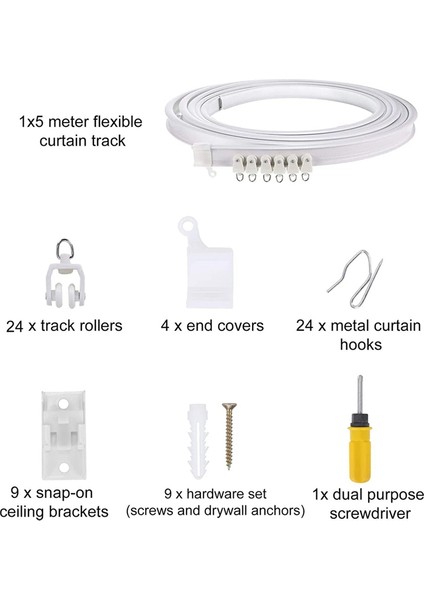 5 Metre Bükülebilir Tavan Perde Rayı, Esnek Tavan Perde Rayı, Perde Rayı, Aksesuarlar, Kavisli Perde Rayı (Yurt Dışından) fırsatları