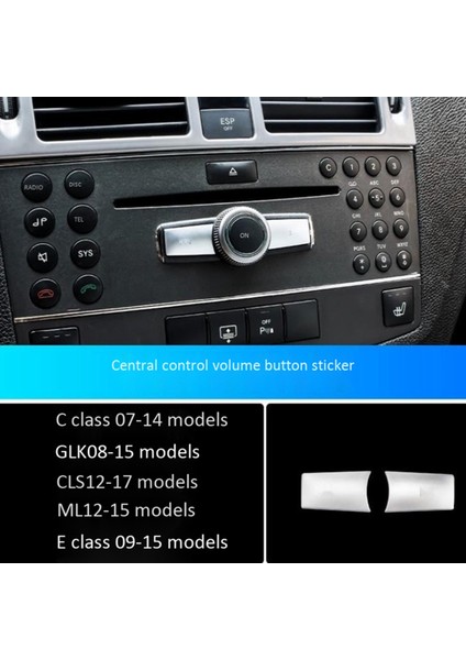 4x Araba Multimedya Hacim Düğmeleri Dekorasyon Çıkartmaları Mercedes Için Kapak Kaplama Benz C E Sınıf W204 Cls Glk ML350 C180 E260 (Yurt Dışından) fiyatları