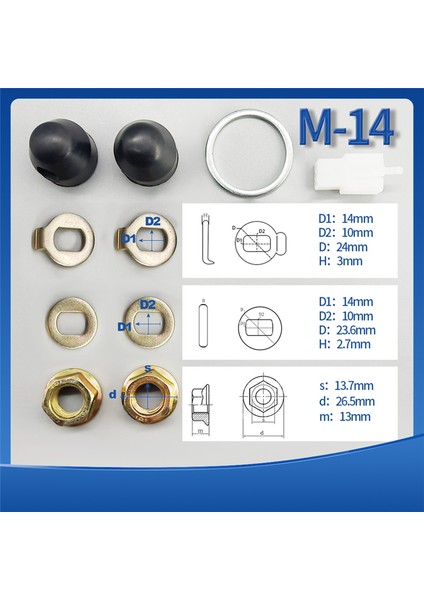M14 2set Ebıke Tekerlek Motor Mili 14MM Mil Vidalı Kaplama Çöpçi/ara/somun Kapağı 500-5000W Motor Için E-Bisiklet Tekerleği Kilidi (Yurt Dışından) indirimleri