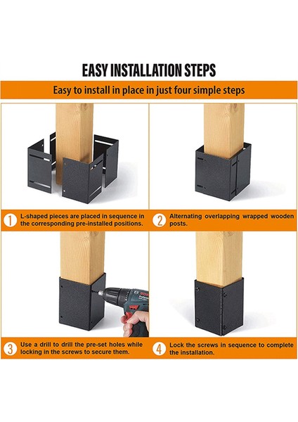 Paslanmaz Çelik Ayarlanabilir (Aralık 3.3-6 Inç) Post Koruyucu, Ahşap Posta Kutuları Çitleri Çim Biçme Makinesi Yağmur Hasarından Korur (Yurt Dışından) fiyatları