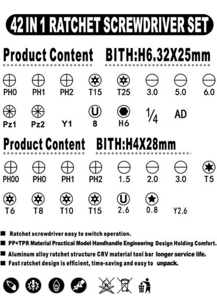 42-1 Arada Cırcır Kombinasyonu Tornavida Seti Dikey ve Yatay Cırcır Evi Hassas Bakım Araçları (Yurt Dışından) indirimleri