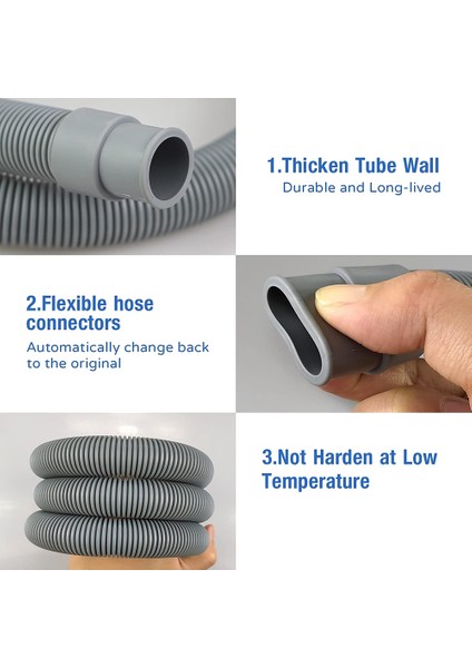 Tahliye Hortumu Uzatma Seti Üniversal Çamaşır Makinesi Hortumu 1m, Braket Dahil Hortum Bağlantısı ve Hortum Kelepçeleri Tahliye Hortumları (Yurt Dışından) fırsatları