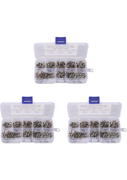 600PCS M3 Paslanmaz Çelik Düz Kafa Vidaları Kitler Yüksek Mukavemetli Kendi Kendine Dokunma Vidaları Ahşap Mobilya Için Ayarlanmış (Yurt Dışından)