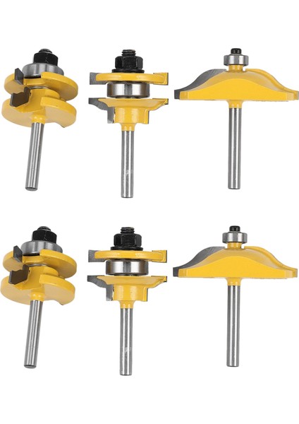 6pc 1/4 Shank Yükseltilmiş Panel Dolabı Kapı Yönlendirici Bit Seti - 3 Bit Ogee Ahşap Kesici Ahşap Yönlendirici Bitleri (Yurt Dışından)