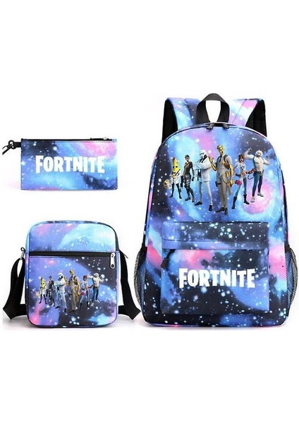 Çizgi Film Anime Sırt Çantası Omuz Çantası Kalem Kutusu Erkek ve Kız Öğrenci Üç Parçalı Set (Yurt Dışından)