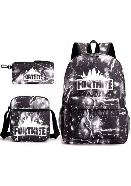 Çizgi Film Anime Sırt Çantası Omuz Çantası Kalem Kutusu Erkek ve Kız Öğrenci Üç Parçalı Set (Yurt Dışından)