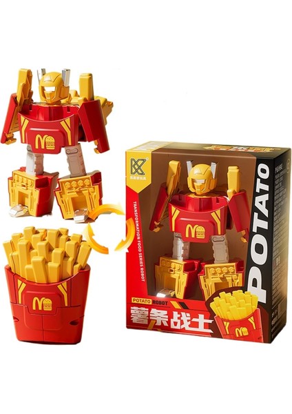 Çocuk Oyun Evi Hamburger Patates Kızartması Oyuncak Kola Robot Oyuncak Deformasyon Mecha Modeli (Yurt Dışından) modelleri