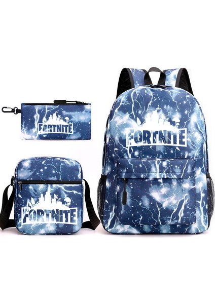 Çizgi Film Anime Sırt Çantası Omuz Çantası Kalem Kutusu Erkek ve Kız Öğrenci Üç Parçalı Set (Yurt Dışından)