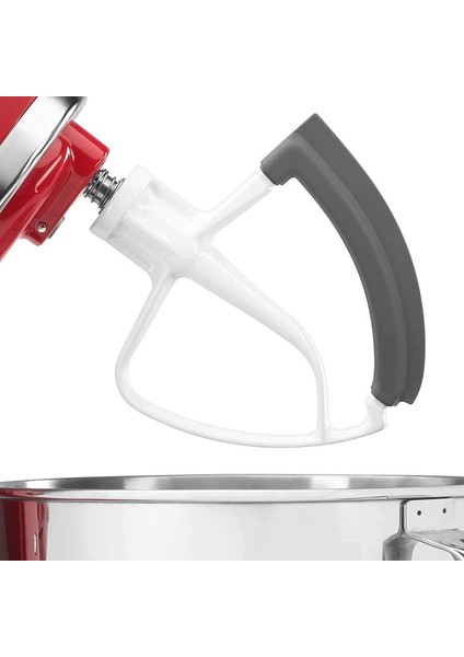 4,5-5 Quart Kitchenaid Devrilebilir Kafalı Stand Mikser Için Esnek Kenarlı Çırpıcı, Silikon Kenarlı Düz Çırpıcı Kase Kazıyıcı (Yurt Dışından) indirimleri