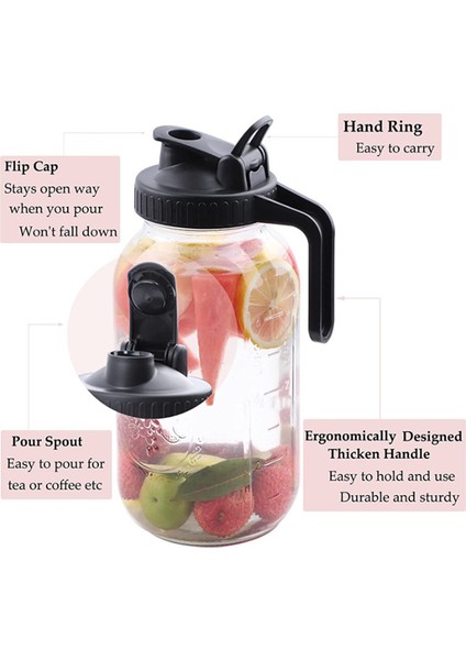 Soğuk Demleme Kahve Makinesi 64OZ Soğuk Demleme Sürahisi Paslanmaz Çelik Süper Yoğun Filtreli Buzlu Demleme Kahve, Buzlu Çay-B (Yurt Dışından)