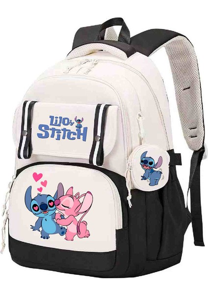 Stitch aynı stil çevre birimi okul çantası anime çizgi film baskısı ilkokul ve ortaokul öğrencileri için sırt koruma sırt çantası (Yurt Dışından)