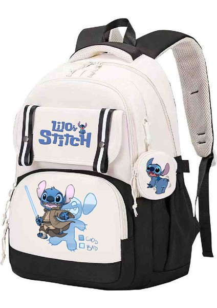 Stitch Aynı Stil Çevre Birimi Okul Çantası Anime Çizgi Film Baskısı Ilkokul ve Ortaokul Öğrencileri Için Sırt Koruma Sırt Çantası (Yurt Dışından)
