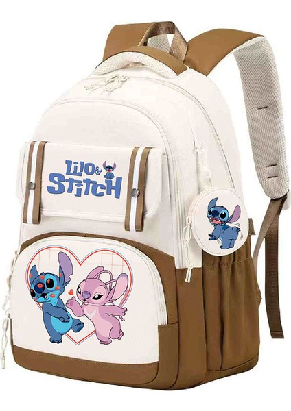 Stitch aynı stil çevre birimi okul çantası anime çizgi film baskısı ilkokul ve ortaokul öğrencileri için sırt koruma sırt çantası (Yurt Dışından)