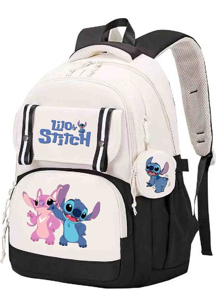Stitch Aynı Stil Çevre Birimi Okul Çantası Anime Çizgi Film Baskısı Ilkokul ve Ortaokul Öğrencileri Için Sırt Koruma Sırt Çantası (Yurt Dışından)