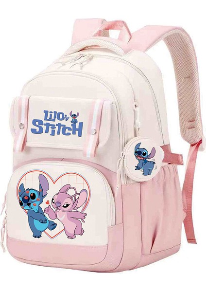 Stitch Aynı Stil Çevre Birimi Okul Çantası Anime Çizgi Film Baskısı Ilkokul ve Ortaokul Öğrencileri Için Sırt Koruma Sırt Çantası (Yurt Dışından)