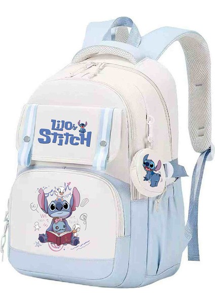 Stitch Aynı Stil Çevre Birimi Okul Çantası Anime Çizgi Film Baskısı Ilkokul ve Ortaokul Öğrencileri Için Sırt Koruma Sırt Çantası (Yurt Dışından)