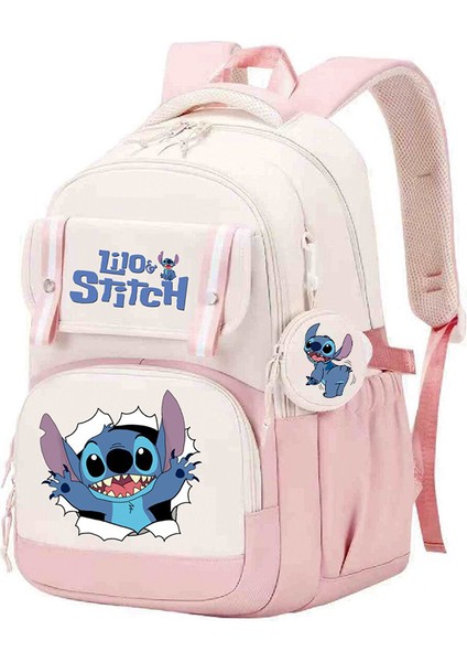 Stitch aynı stil çevre birimi okul çantası anime çizgi film baskısı ilkokul ve ortaokul öğrencileri için sırt koruma sırt çantası (Yurt Dışından)
