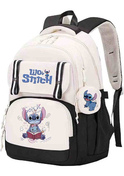 Stitch Aynı Stil Çevre Birimi Okul Çantası Anime Çizgi Film Baskısı Ilkokul ve Ortaokul Öğrencileri Için Sırt Koruma Sırt Çantası (Yurt Dışından)