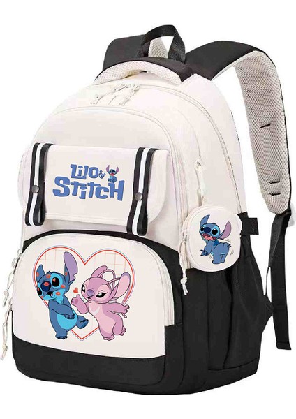 Stitch aynı stil çevre birimi okul çantası anime çizgi film baskısı ilkokul ve ortaokul öğrencileri için sırt koruma sırt çantası (Yurt Dışından)