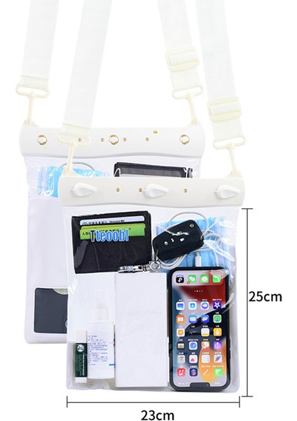 Büyük Kapasiteli Su Geçirmez Telefon Kılıfı Dalış Yüzen Korumalı Omuz Çantası Kılıfı Şeffaf Dokunmatik Ekran Filmi - Beyaz (Yurt Dışından) indirimleri