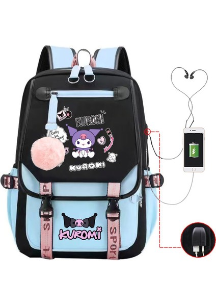 Animasyon Çizgi Film Popüler Çevresel Baskı Öğrenci Sırt Çantası USB ile Çok Işlevli (Yurt Dışından)