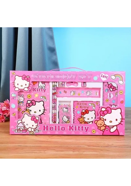 14PCS Sanrio Hello Kitty Kırtasiye Set Karikatür Desen Öğrenci Kırtasiye Hediye Kutusu Süper Kırtasiye Hediye Paket Çocuk Hediyesi: Wen Ju Tz Kt B (Yurt Dışından)