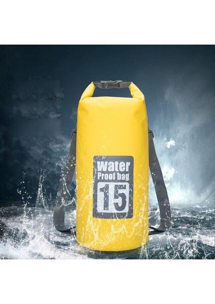15L Su Geçirmez Kuru Çanta Kova Sırt Çantası Kayak, Rafting, Plaj Için - Sarı (Yurt Dışından) modelleri