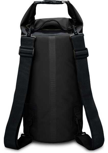 15L Su Geçirmez Kuru Çanta Kova Sırt Çantası Kayak, Rafting, Plaj Için - Siyah (Yurt Dışından)