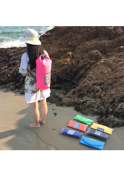 15L Su Geçirmez Kuru Çanta Kova Sırt Çantası Kayak, Rafting, Plaj Için - Siyah (Yurt Dışından) modelleri