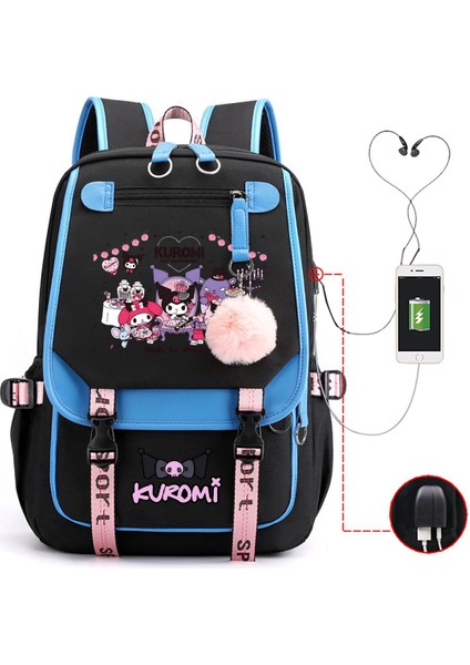 Animasyon Çizgi Film Popüler Çevresel Baskı Öğrenci Sırt Çantası USB ile Çok Işlevli (Yurt Dışından)