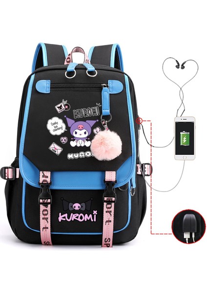Animasyon Çizgi Film Popüler Çevresel Baskı Öğrenci Sırt Çantası USB ile Çok Işlevli (Yurt Dışından)