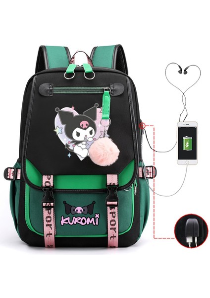 Animasyon çizgi film popüler çevresel baskı öğrenci sırt çantası USB ile çok işlevli (Yurt Dışından)