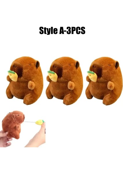 Sevimli Dolgulu Hayvanlar Peluş Peluş Capya Anahtarı 12CM Karikatür Simülasyonu Capya Kolye Snot-Pulling Sevimli Okul Çantası Kolye Renk: Stil A-3 Pcs (Yurt Dışından)