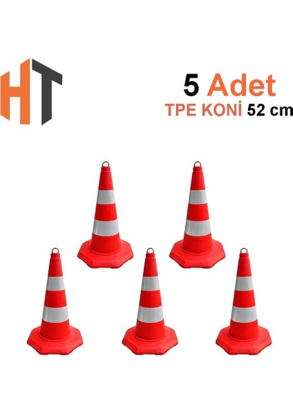 Trafik Konisi 52 cm Çift Reflektifli Tpe-5 Adet