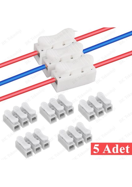 3 Telli Vidasız Yaylı Kablo Birleştirici Klemens 5 Adet fiyatları