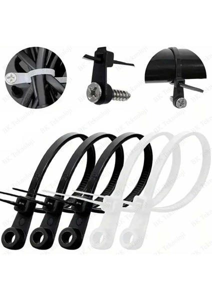 Delikli Vidalanabilir 2.5 x 100 mm Cırt Kablo Bağı 100 Adet Beyaz fiyatları