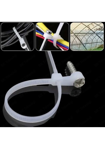 Delikli Vidalanabilir 2.5 x 100 mm Cırt Kablo Bağı 100 Adet Beyaz fırsatları