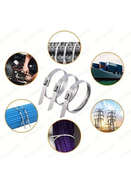 Paslanmaz Çelik Metal Kablo Bağı 7.9X500 mm 5 Adet fırsatları