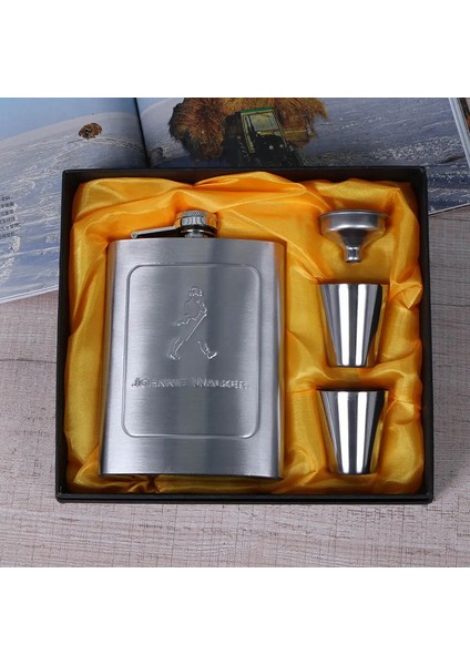 8oz Dış Mekan Taşınabilir Cep Kalça Şişesi Paslanmaz Çelik Şişesi Içecek Alkol Konteyner Hediye Kutusu Votka Içme Şişesi Araçları Renk: D (Yurt Dışından)