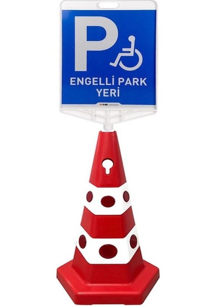 Engelli Park Yeri Çift Taraf Baskı Mavi Ultra Kedi Gözlü Ağırlıklı Koni Seti Trafik Dubası fiyatları