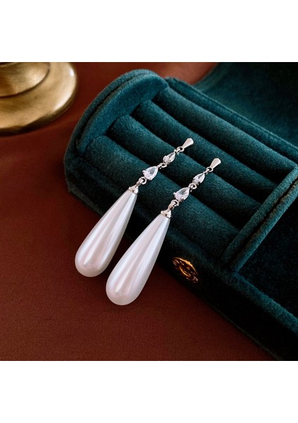 Yeni Fransız Retro Inci Geometrik Küpe Atılı Moda Mizaç Küpe Niş Işık Lüks Broş Takı (Yurt Dışından)