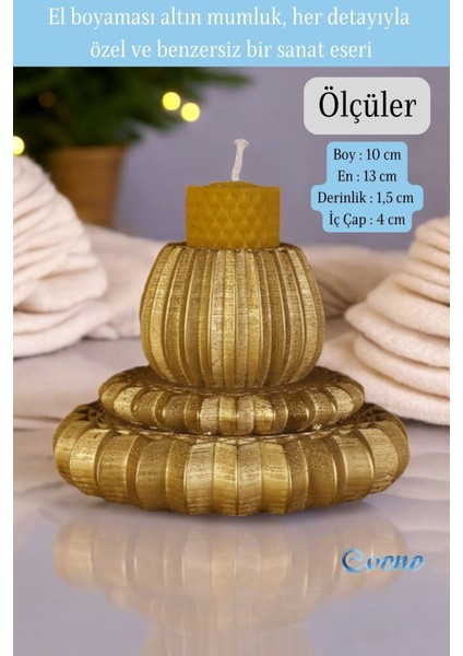 Gümüş Eskitme Mumluk Şamdan Ince Mum Uyumlu Model 1