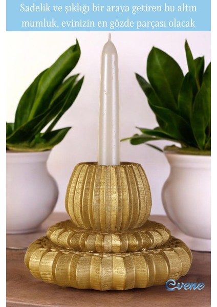 Gümüş Eskitme Mumluk Şamdan Ince Mum Uyumlu Model 1